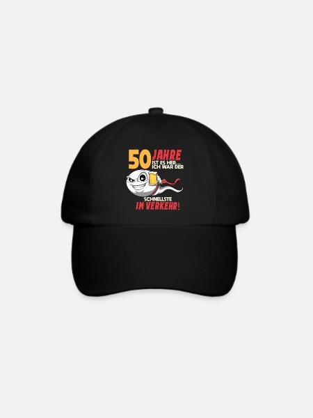 50 Geburtstag Mann Sperma 50 Jahre Geschenkidee - Baseballkappe - Schwarz/Schwarz