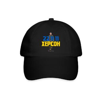 Kherson 22 11 11 Selenskyj Ukraine - Baseballkappe - Schwarz/Schwarz - Vorne