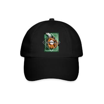Baseball Ball Handschuh Schläger Vintage Retro - Baseballkappe - Schwarz/Schwarz - Vorne