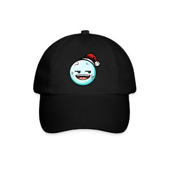Schneeball mit Weihnachtsmütze #5/9 - Baseballkappe - Schwarz/Schwarz - Vorne