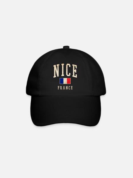 Nice Frankreich Flaggen-Design - Baseballkappe - Schwarz/Schwarz