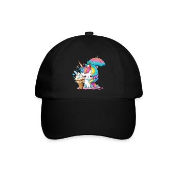 Einhorn-Feenstaub - Lassen Sie sich verzaubern - Baseballkappe - Schwarz/Schwarz - Vorne