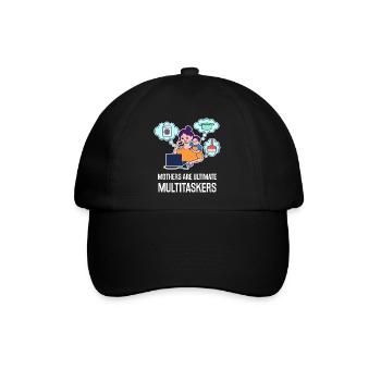 Multitasking-Design zum Muttertag - Baseballkappe - Schwarz/Schwarz - Vorne