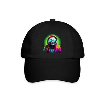 Pandabär Sonnenbrille Bambus Cooler Panda - Baseballkappe - Schwarz/Schwarz - Vorne