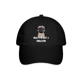 Mops Glitch - Baseballkappe - Schwarz/Schwarz - Vorne