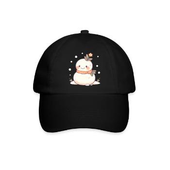 Süßer Weihnachts Schneemann - Festtags-Design - Baseballkappe - Schwarz/Schwarz - Vorne