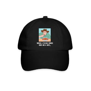 Diät in Texas Design für stolze Texaner - Baseballkappe - Schwarz/Schwarz - Vorne