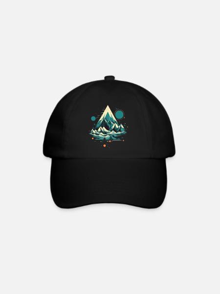 Faszinierende Berglandschaft mit Polarlichtern - Baseballkappe - Schwarz/Schwarz
