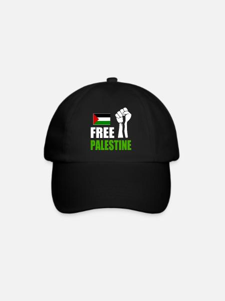 Free palestine - Baseballkappe - Schwarz/Schwarz