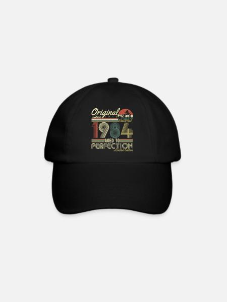Original 1984 Jahrgang Vintage Geburtstag Retro - Baseballkappe - Schwarz/Schwarz