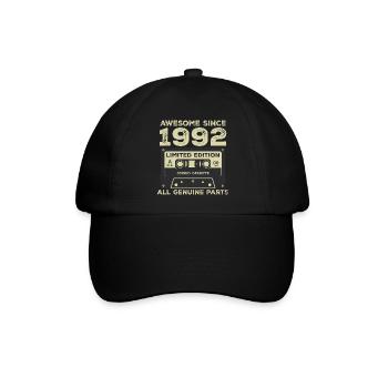 1992 Geburtstag geboren im Jahr 1992 Vintage Retro - Baseballkappe - Schwarz/Schwarz - Vorne
