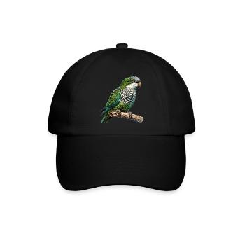 Quäker Papagei Mönch Sittich - Baseballkappe - Schwarz/Schwarz - Vorne