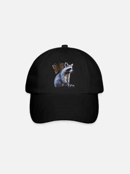 Waschbär - Baseballkappe - Schwarz/Schwarz