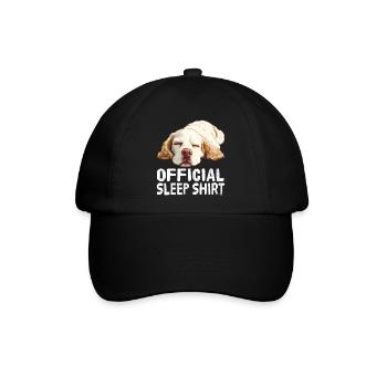 Offizielles Schlafshirt Clumber Clumber Spaniel - Baseballkappe - Schwarz/Schwarz - Vorne