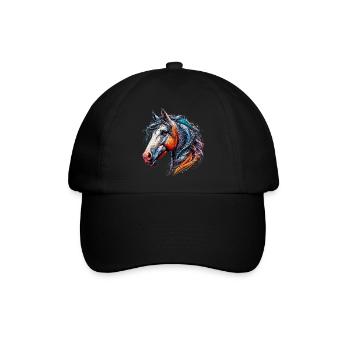 Pferd - Baseballkappe - Schwarz/Schwarz - Vorne