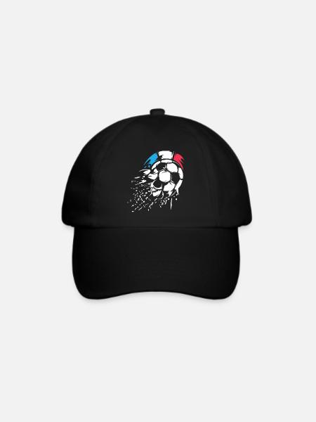 Fußball Frankreich Team Ball Explosion Symbol Logo - Baseballkappe - Schwarz/Schwarz