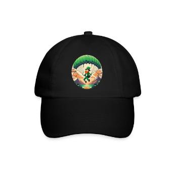 St. Patrick's Day Kleeblatt Gleitschirmfliegen - Baseballkappe - Schwarz/Schwarz - Vorne