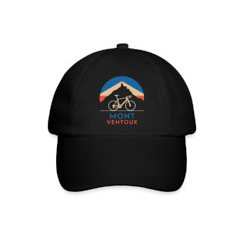 Mont Ventoux mit dem Fahrrad - Baseballkappe - Schwarz/Schwarz - Vorne