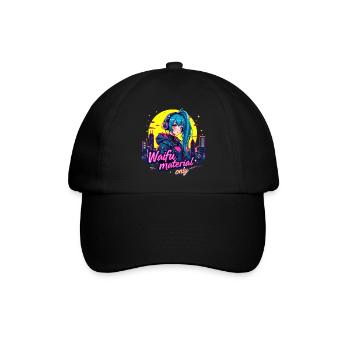 WAIFU MATERIAL ONLY - VAPORWAVE GAMERGIRL - Baseballkappe - Schwarz/Schwarz - Vorne