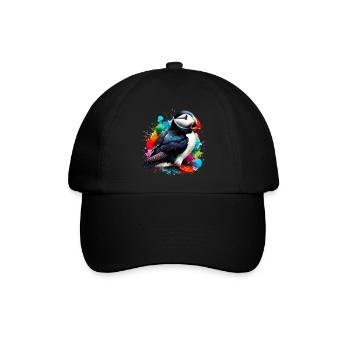 Papageitaucher - Baseballkappe - Schwarz/Schwarz - Vorne
