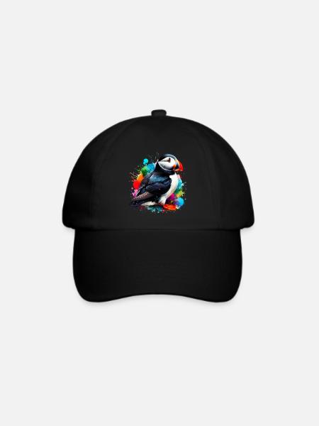 Papageitaucher - Baseballkappe - Schwarz/Schwarz