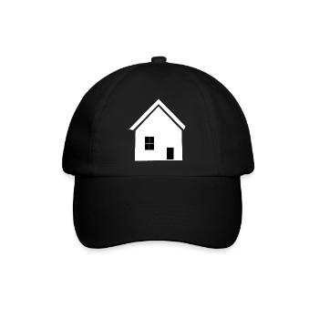 Haus minimal Bauherr Richtfest Geschenk  - Baseballkappe - Schwarz/Schwarz - Vorne