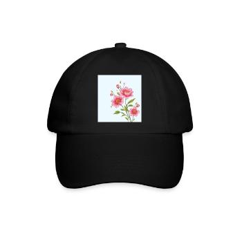 Flower - Baseballkappe - Schwarz/Schwarz - Vorne
