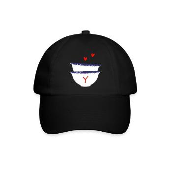 Bretonischer Buchstabe und Schalen - Baseballkappe - Schwarz/Schwarz - Vorne