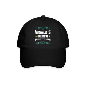 World's Greatest Event Manager - Baseballkappe - Schwarz/Schwarz - Vorne