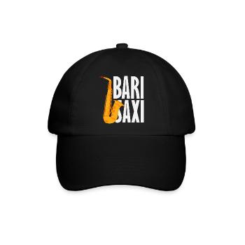 Bari Saxi Saxophon Saxophonist Jazz - Baseballkappe - Schwarz/Schwarz - Vorne