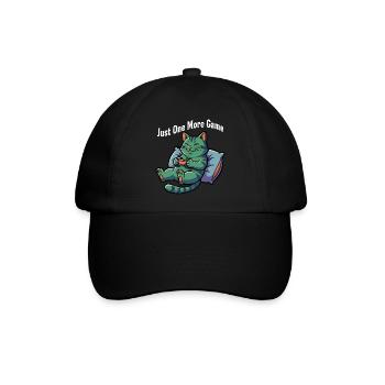 Nur Noch Ein Spiel Katze - Baseballkappe - Schwarz/Schwarz - Vorne