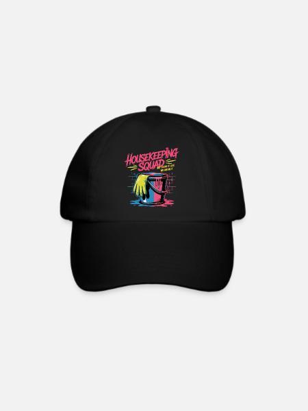 Lustiges Putzen Design - Baseballkappe - Schwarz/Schwarz