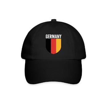 Deutschland Schildflagge Design - Baseballkappe - Schwarz/Schwarz - Vorne