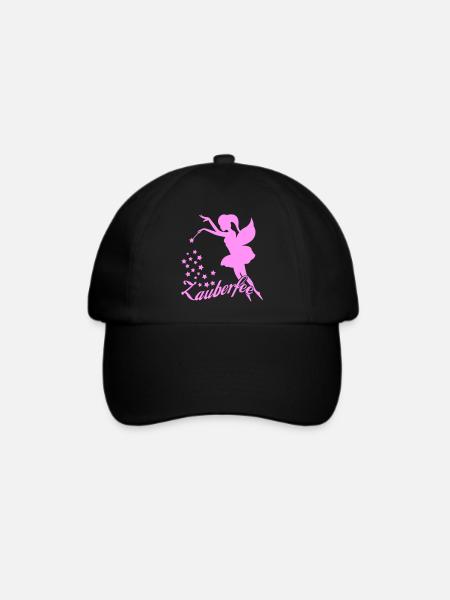 Pink Zauberfee mit Sternen - Baseballkappe - Schwarz/Schwarz