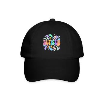 Autistischer Regenbogenspritzer - Baseballkappe - Schwarz/Schwarz - Vorne