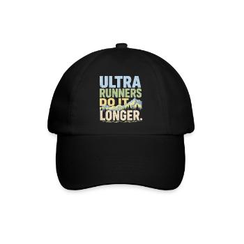 Ultraläufer machen es länger - Baseballkappe - Schwarz/Schwarz - Vorne