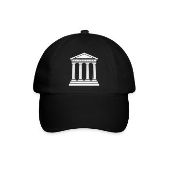 Klassischer Tempel Säulen Silhouette - Baseballkappe - Schwarz/Schwarz - Vorne