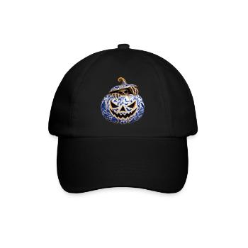 Halloween-Porzellan-Kurbis - Baseballkappe - Schwarz/Schwarz - Vorne