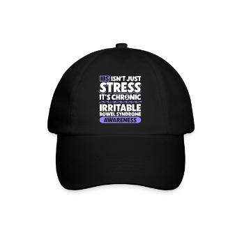Reizdarm Aufklärung - Mehr als Stress - Baseballkappe - Schwarz/Schwarz - Vorne