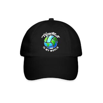 handball handballspieler handball-welt - Baseballkappe - Schwarz/Schwarz - Vorne