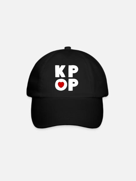 K-Pop Musik Liebe - Baseballkappe - Schwarz/Schwarz