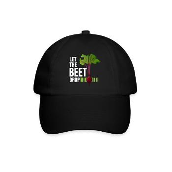 Gärtner vegan rote Beete Bio Gemüsegarten Öko - Baseballkappe - Schwarz/Schwarz - Vorne