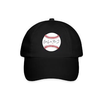 Baseball 6432 Doppelspiel - 6+4+3=2 Softball Mathematik - Baseballkappe - Schwarz/Schwarz - Vorne