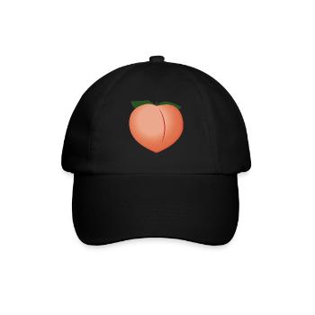 Knackiger Pfirsich - Baseballkappe - Schwarz/Schwarz - Vorne