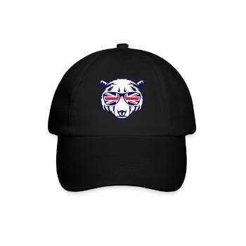 Bärenkopfgläser englische Flagge 2 - Baseballkappe - Schwarz/Schwarz - Vorne