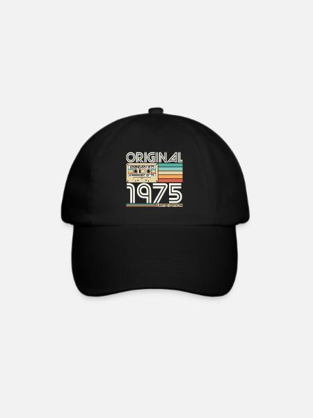1975 Jahrgang Retro Vintage Geburtstag Geschenk - Baseballkappe - Schwarz/Schwarz