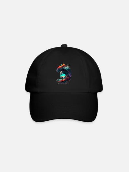 dream wave - Baseballkappe - Schwarz/Schwarz