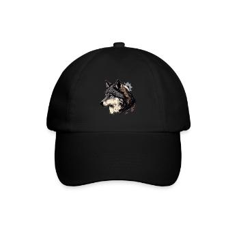 Wolf - Baseballkappe - Schwarz/Schwarz - Vorne