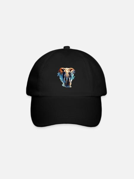 Elefant - Baseballkappe - Schwarz/Schwarz
