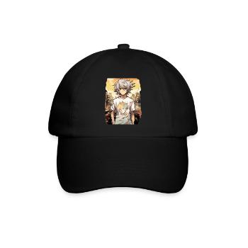 Anime Boy - Baseballkappe - Schwarz/Schwarz - Vorne